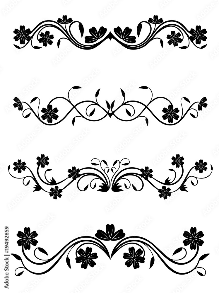 Poster Vintage floral decorations