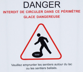 Signalisation pour passage en glace