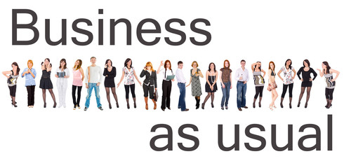 20 people line - group isolated on white