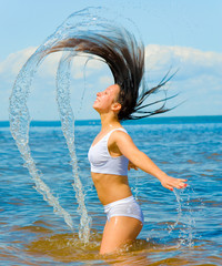 Naklejka premium Girl summer sport