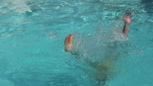 Man drowning in the pool
