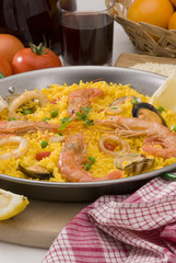 Spanish Cuisine. Paella. Spanish rice.