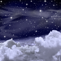 A Sky Background with Stars and Clouds