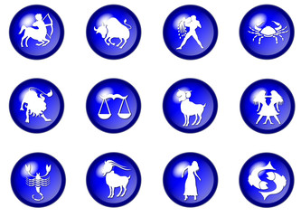 blaue sternzeichen buttons - horoskop