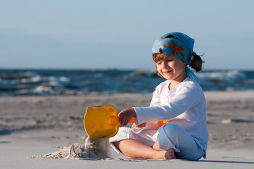 Playing at the beach