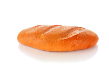 White bread on white background