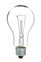 isolated tungsten light bulb
