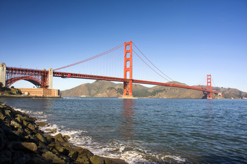 Fototapeta na wymiar Golden Gate Bridge Span