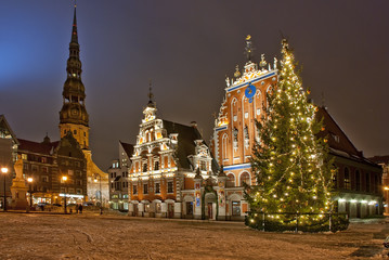Riga at Christmas time - obrazy, fototapety, plakaty