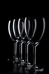 A row of elegant glasses