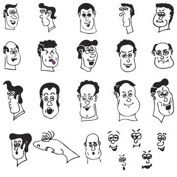 Funny Cartoon Heads and Faces