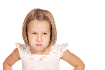 A Happy little girl isolated on white