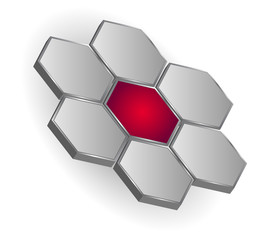 Logo hexagons flower