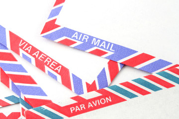 Air Mail envelopes in different languages