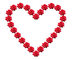 serce z czerwonych róż