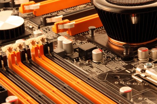 Detail on computer motherboard