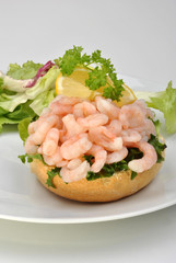 some fresh organic prawns ready to eat