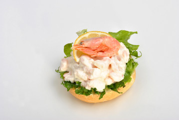 some fresh organic prawns ready to eat