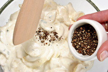 add some organic black pepper into potato salad