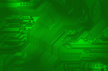 printed circuit - motherboard - in the green - vector