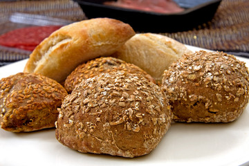 All kind of buns on plate