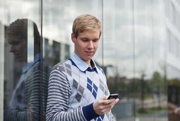 Young man texting