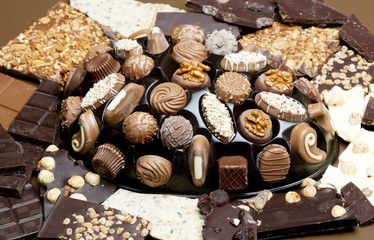 chocolate bars with chocolate box