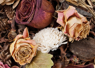 Decoration of dried flowers