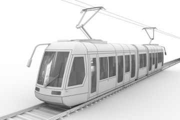 Fototapeta City tram - isolated on white obraz
