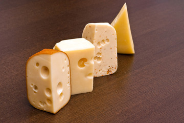 Row of cheeses