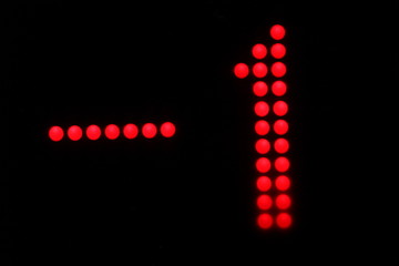 led number 1 with black background