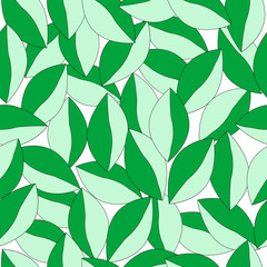 Seamlessly vector wallpaper with green foliages