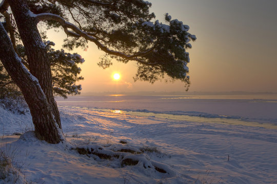 Winterabend am Strand
