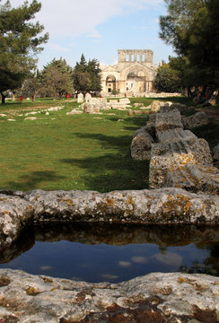 View of the ruins of the ancient Saint Simeon Basilica, Syria