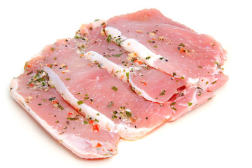 raw beef filet over white background