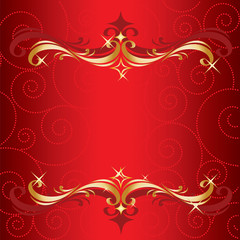 Red Background with Golden Decoration