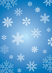 Blue Winter Background with Snowflakes