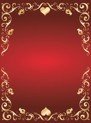 Vintage floral background with hearts