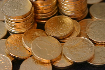 Stapelweise Goldmünzen