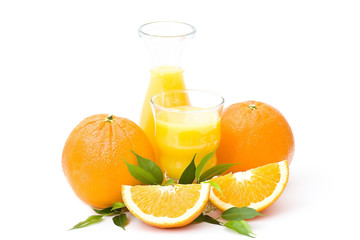 orange juice and some fresh fruits
