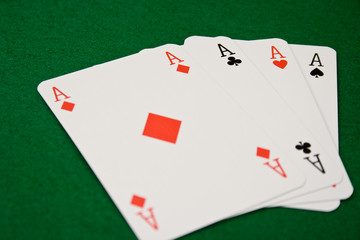 Four Aces on Green Felt