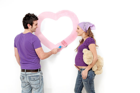 love, pregnant young couple