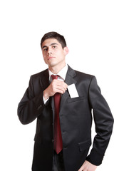 Businessman presenting card