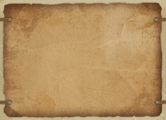 Vintage card from old paper and flower on the abstract backgroun