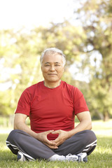 Senior Man Relaxing After Exercise