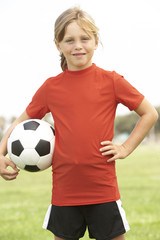 Young Girl In Football Team