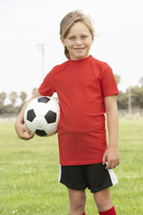 Young Girl In Football Team