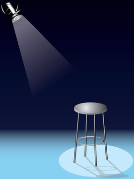 stool under spotlight vector