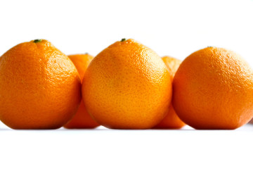 Tangerines, clementines on white