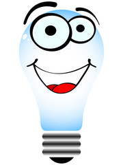 happy lightbulb vector illustration